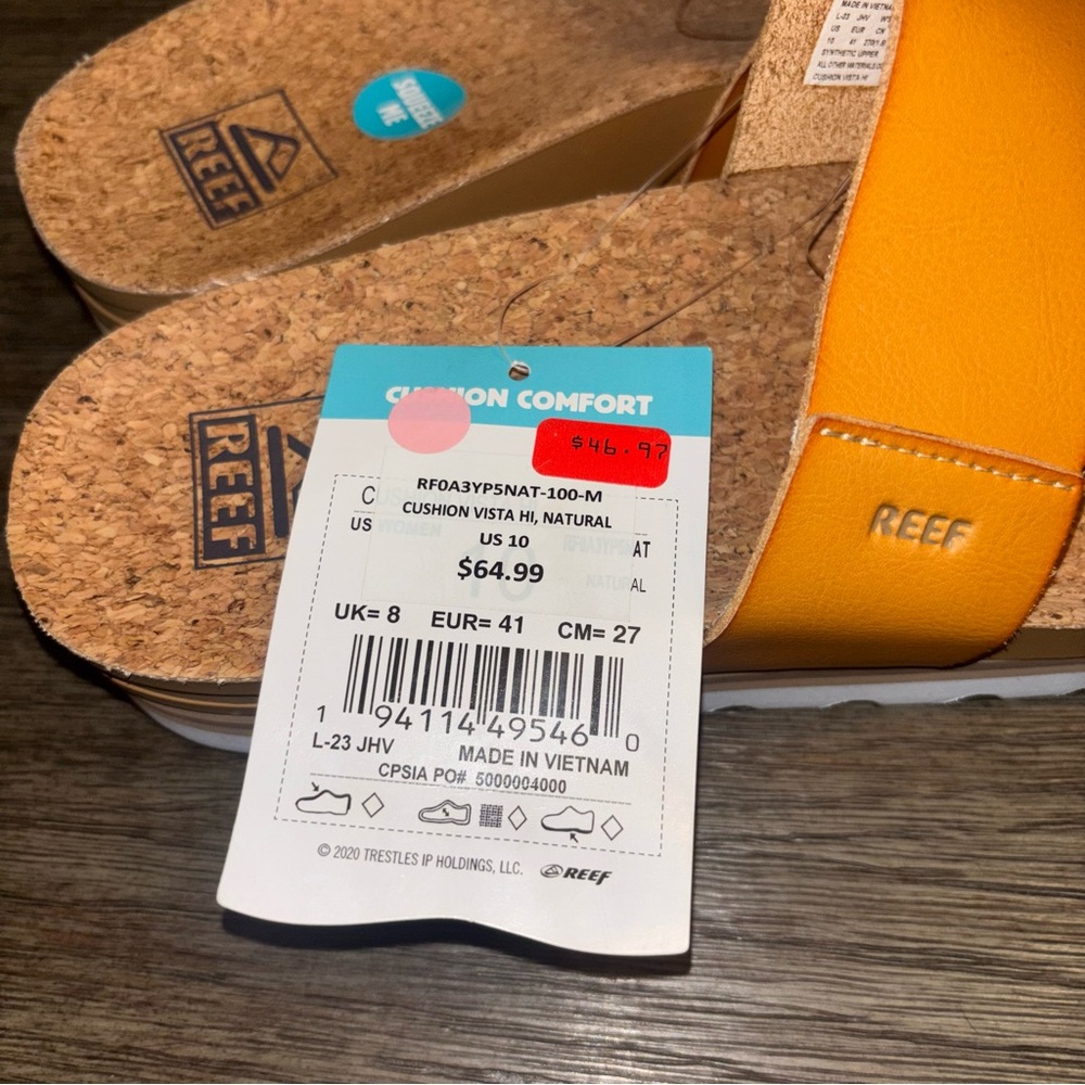 Reef Cushion Vista Hi Women's Sandals Natural NWT - Picture 14 of 14